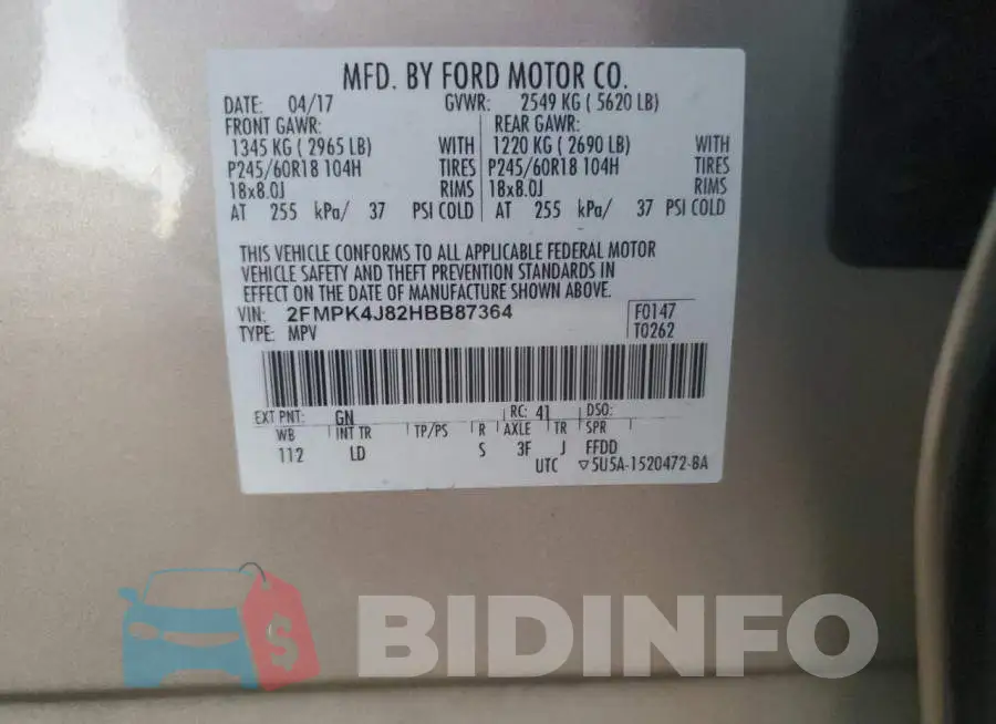 2FMPK4J82HBB87364 Photo# 14