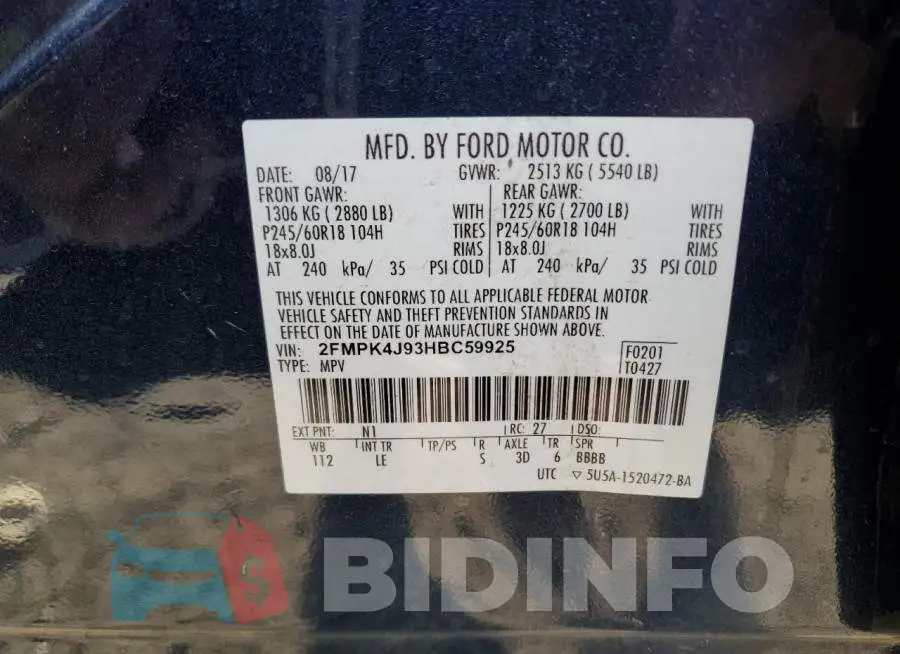 2FMPK4J93HBC59925 Photo# 13