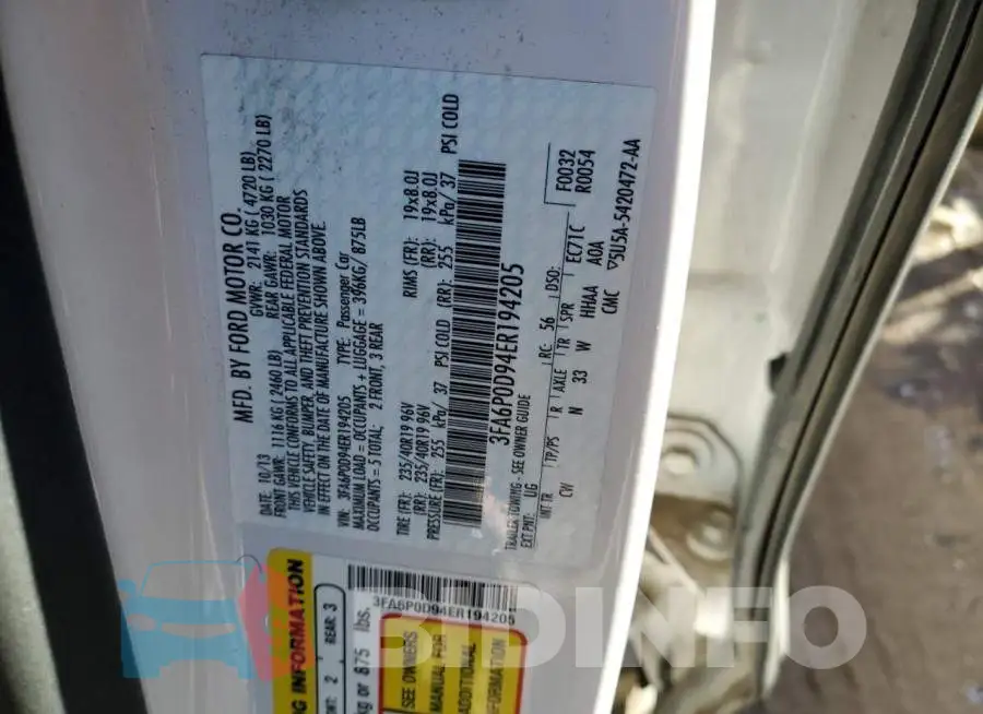 3FA6P0D94ER194205 Photo# 12