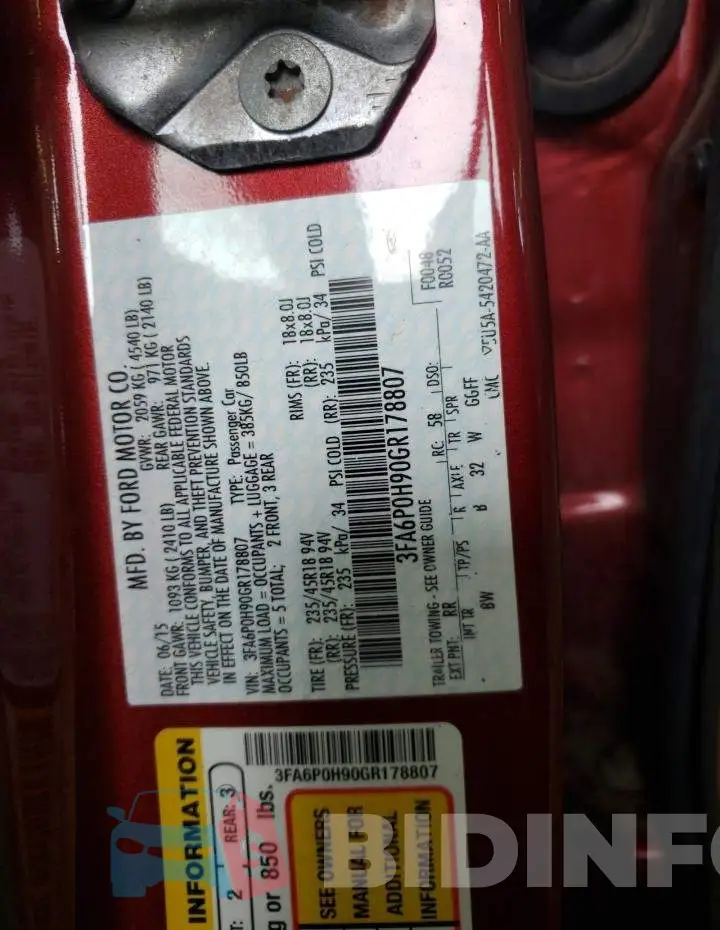 3FA6P0H90GR178807 Photo# 12