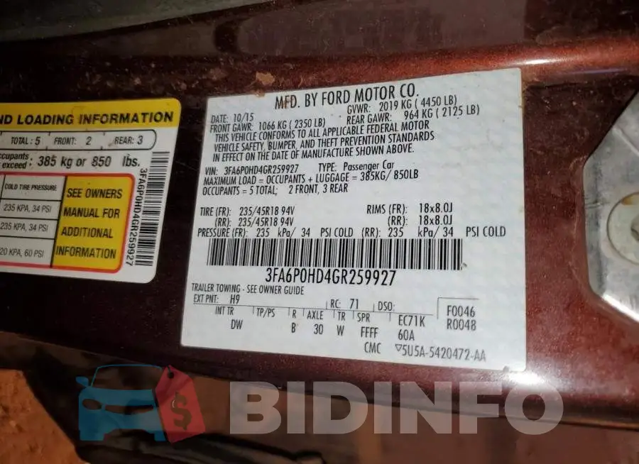 3FA6P0HD4GR259927 Photo# 12