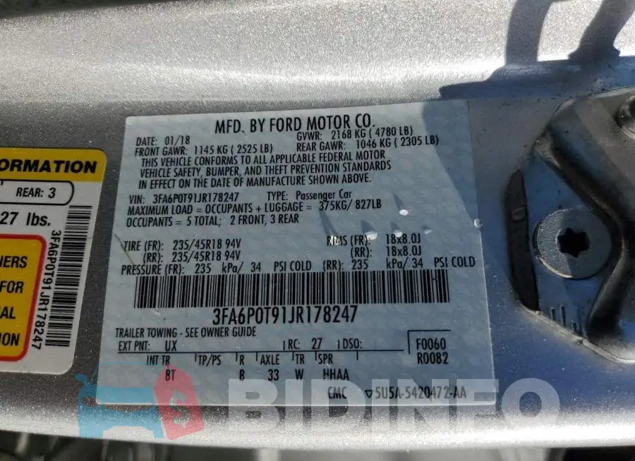 3FA6P0T91JR178247 Photo# 13