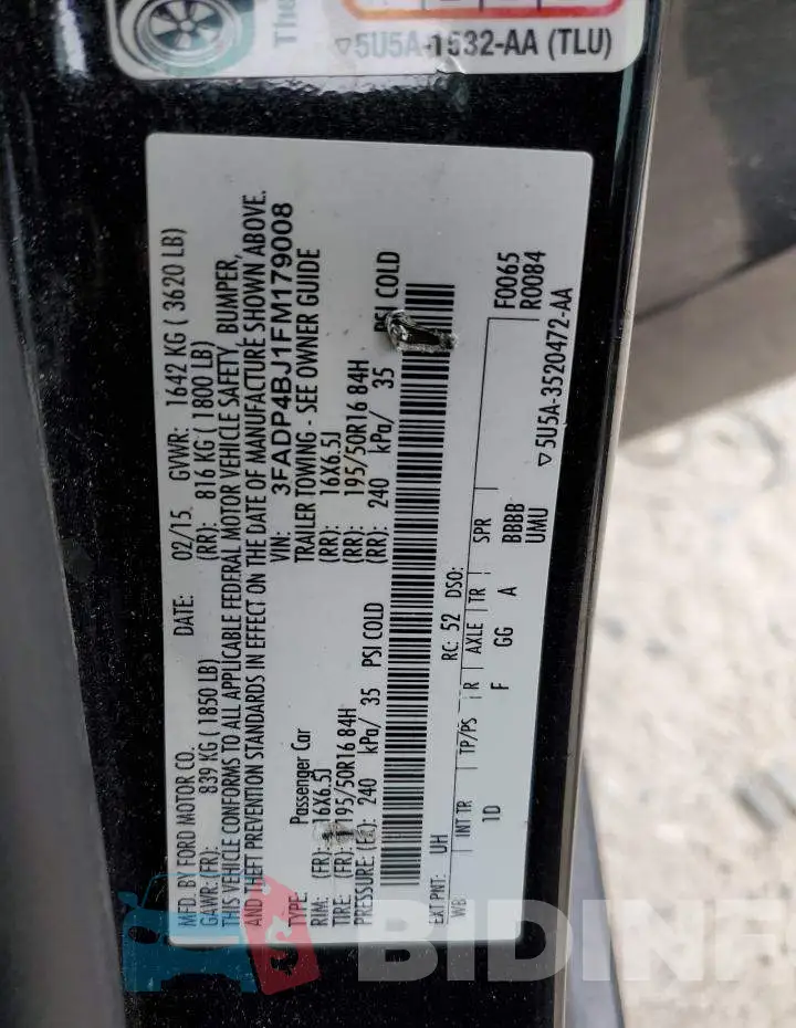 3FADP4BJ1FM179008 Photo# 12