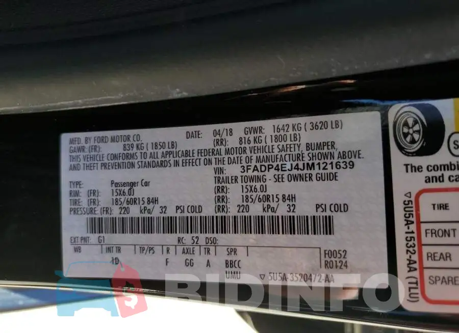 3FADP4EJ4JM121639 Photo# 12