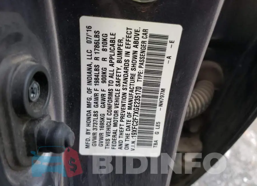 19XFC2F7XGE235170 Photo# 12