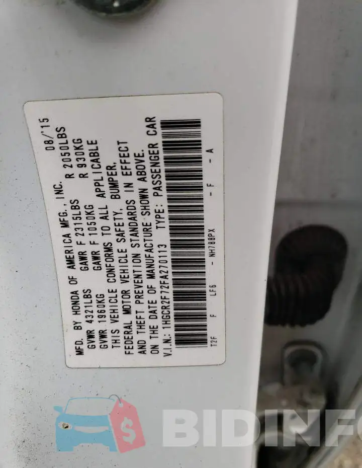 1HGCR2F72FA270113 Photo# 13