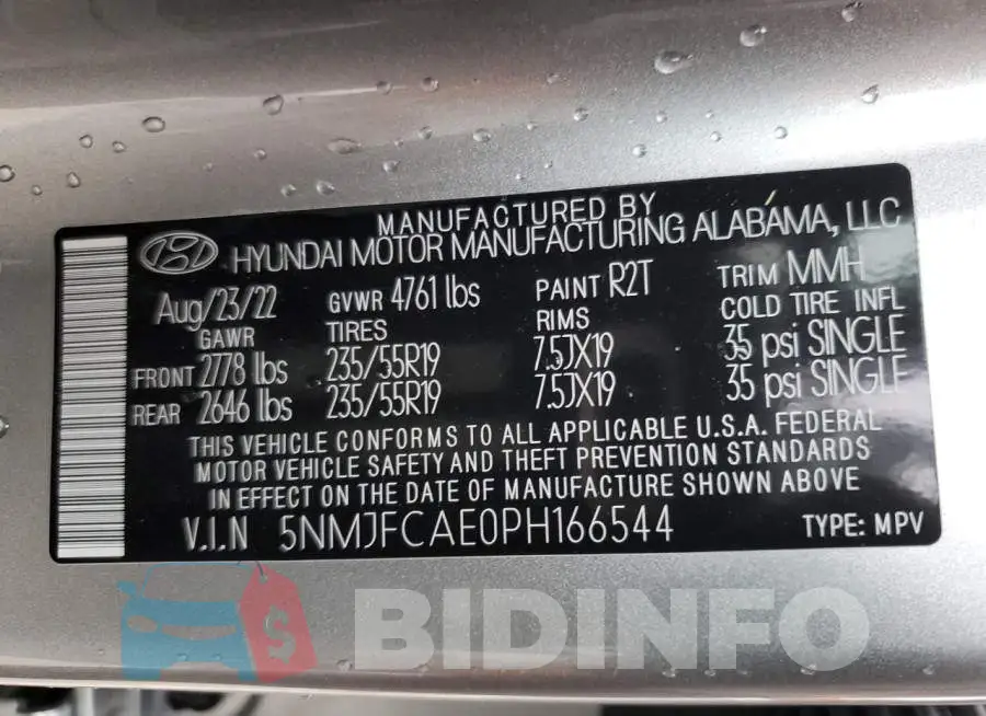 5NMJFCAE0PH166544 Photo# 14