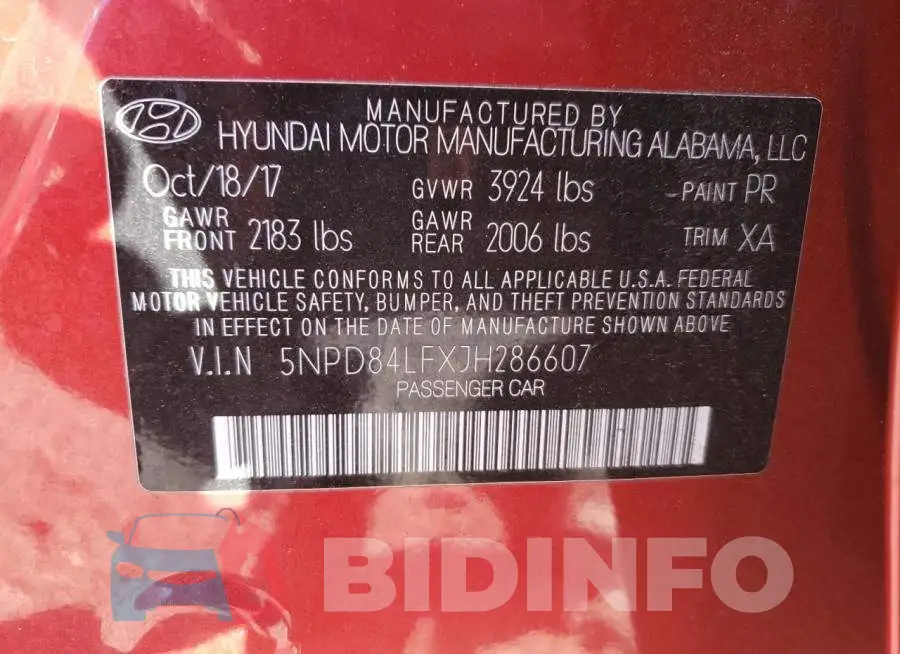 5NPD84LFXJH286607 Photo# 13