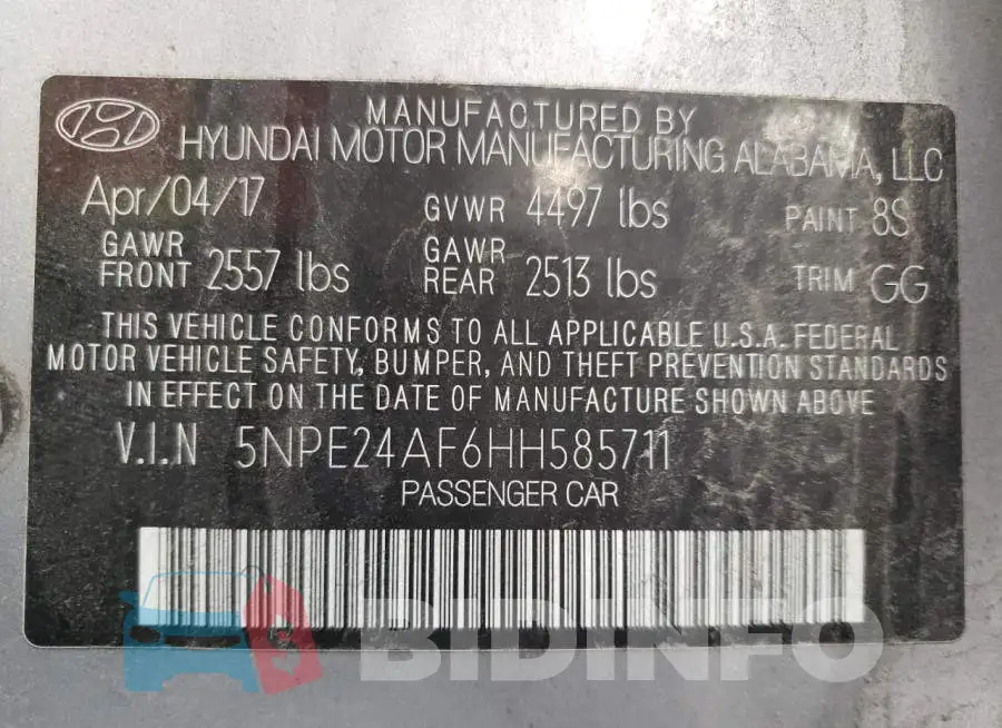 5NPE24AF6HH585711 Photo# 12