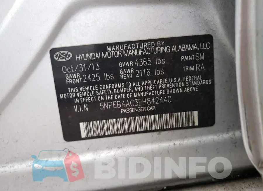 5NPEB4AC3EH842440 Photo# 12