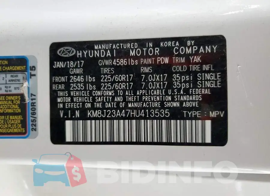 KM8J23A47HU413535 Photo# 13