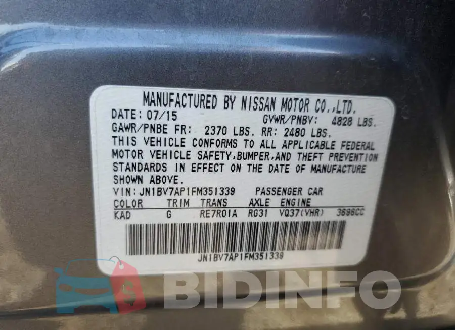 JN1BV7AP1FM351339 Photo# 12
