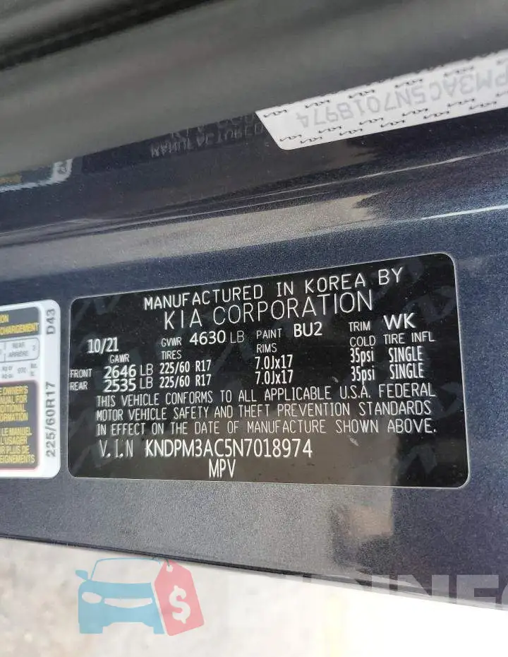 KNDPM3AC5N7018974 Photo# 13