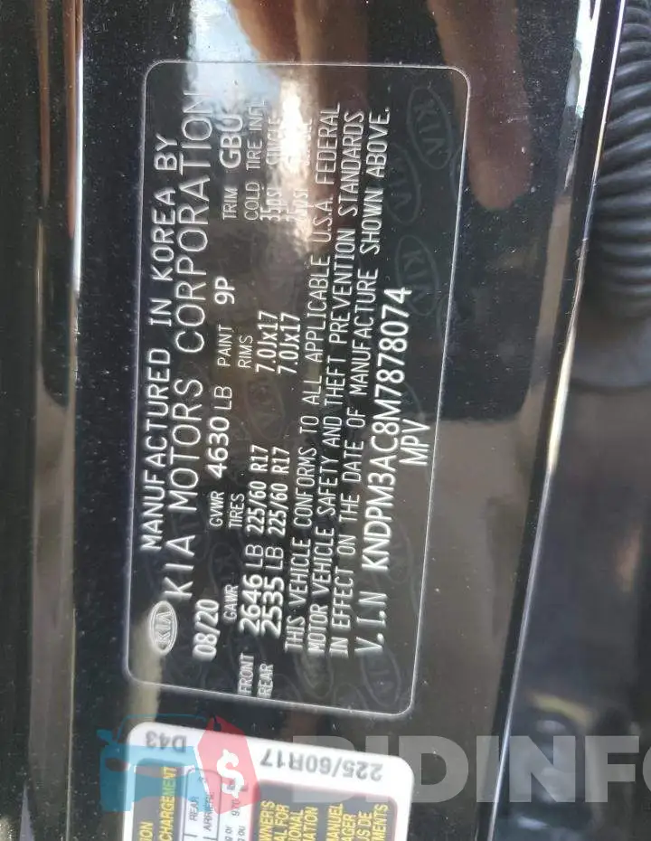 KNDPM3AC8M7878074 Photo# 13