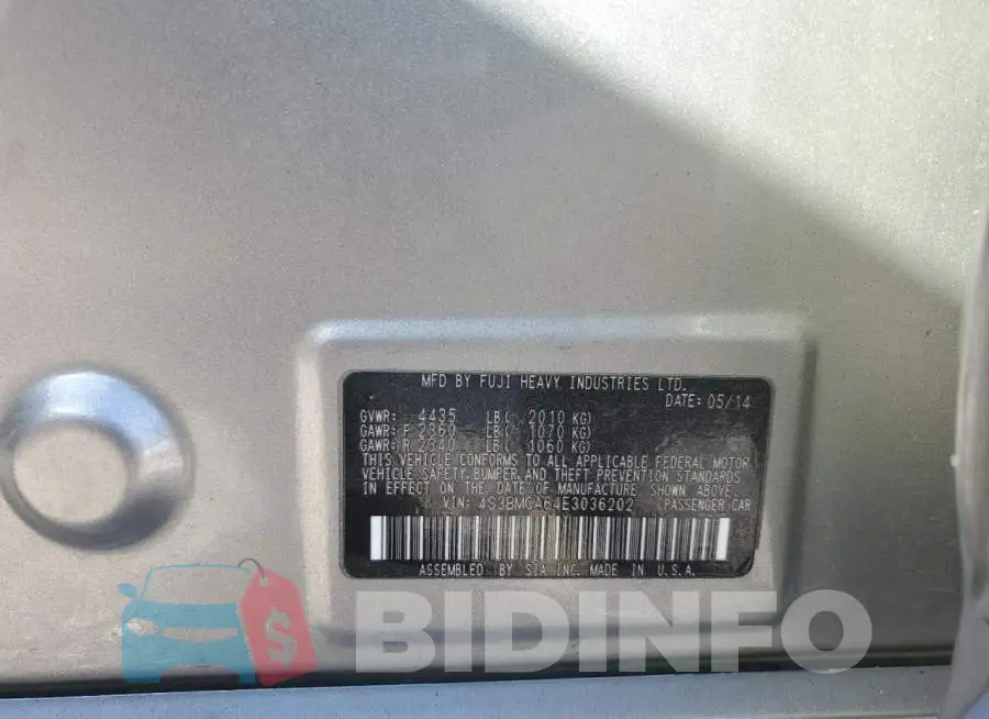 4S3BMCA64E3036202 Photo# 12