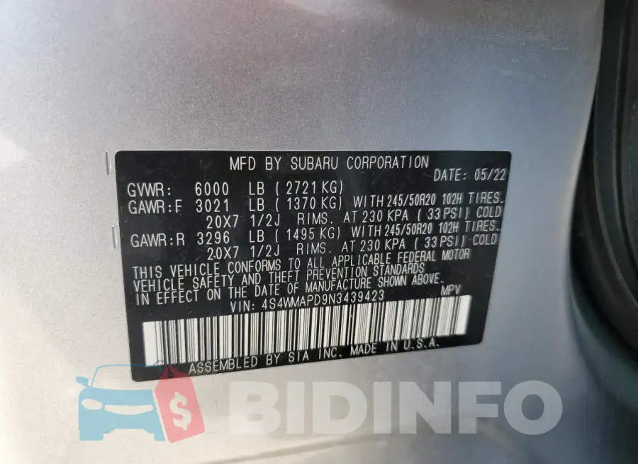 4S4WMAPD9N3439423 Photo# 13