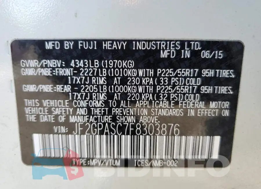 JF2GPASC7F8303876 Photo# 14