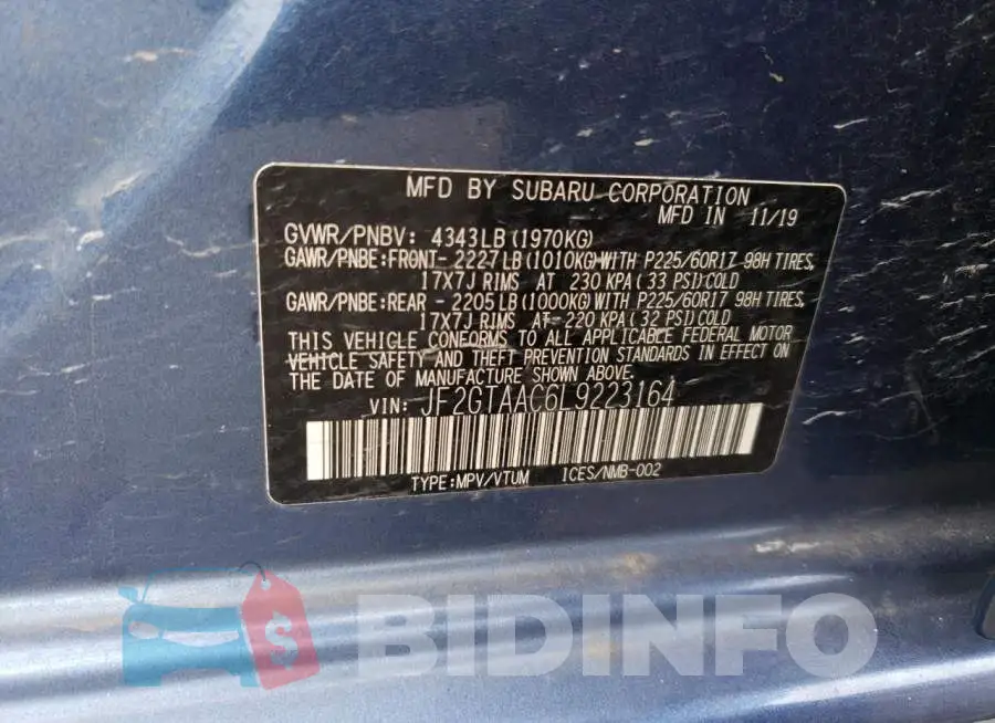 JF2GTAAC6L9223164 Photo# 13
