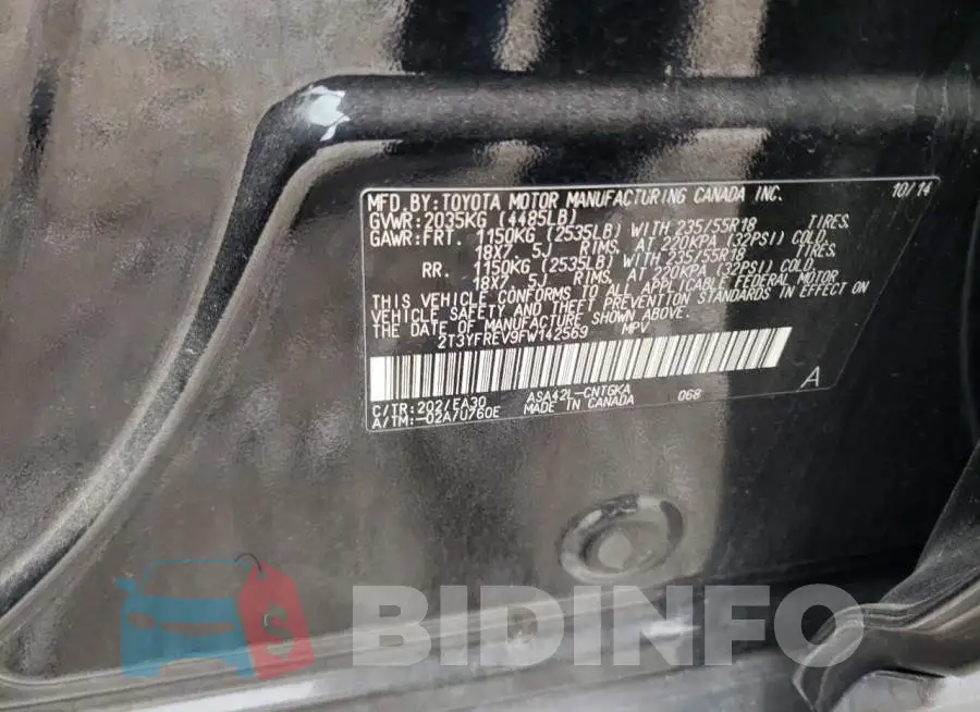 2T3YFREV9FW142569 Photo# 13