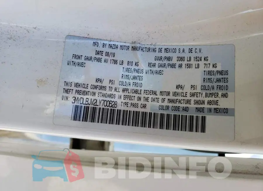 3MYDLBJV2LY700628 Photo# 12
