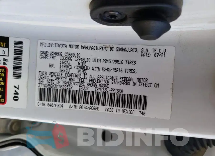 3TYAX5GN3MT029532 Photo# 12