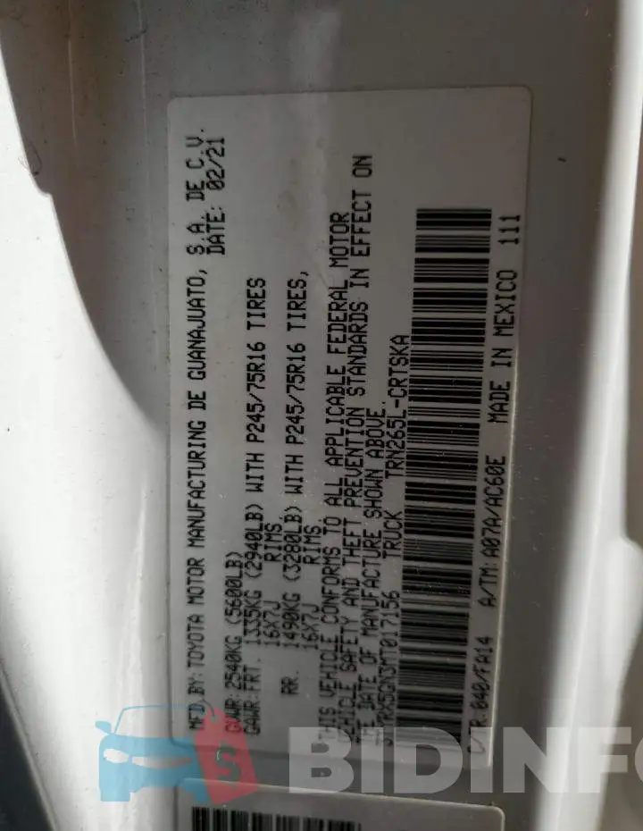 3TYRX5GN3MT017156 Photo# 13