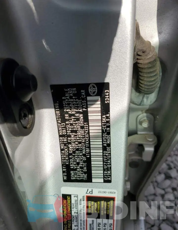4T1BF1FK4EU743231 Photo# 12