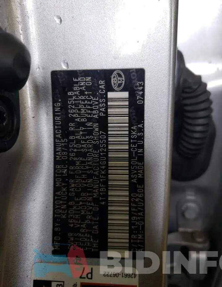4T1BF1FK4GU125507 Photo# 12