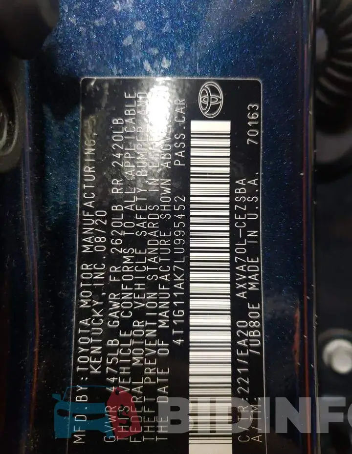 4T1G11AK7LU995452 Photo# 12