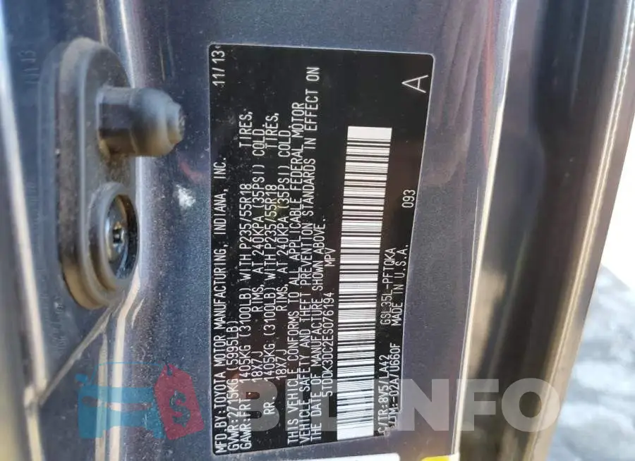 5TDDK3DC2ES076194 Photo# 13