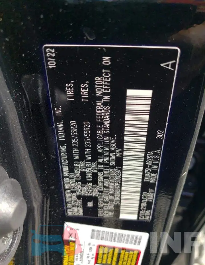 5TDKDRBH7PS002971 Photo# 12