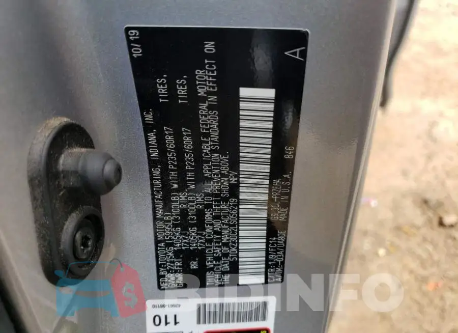 5TDKZ3DC2LS056219 Photo# 13