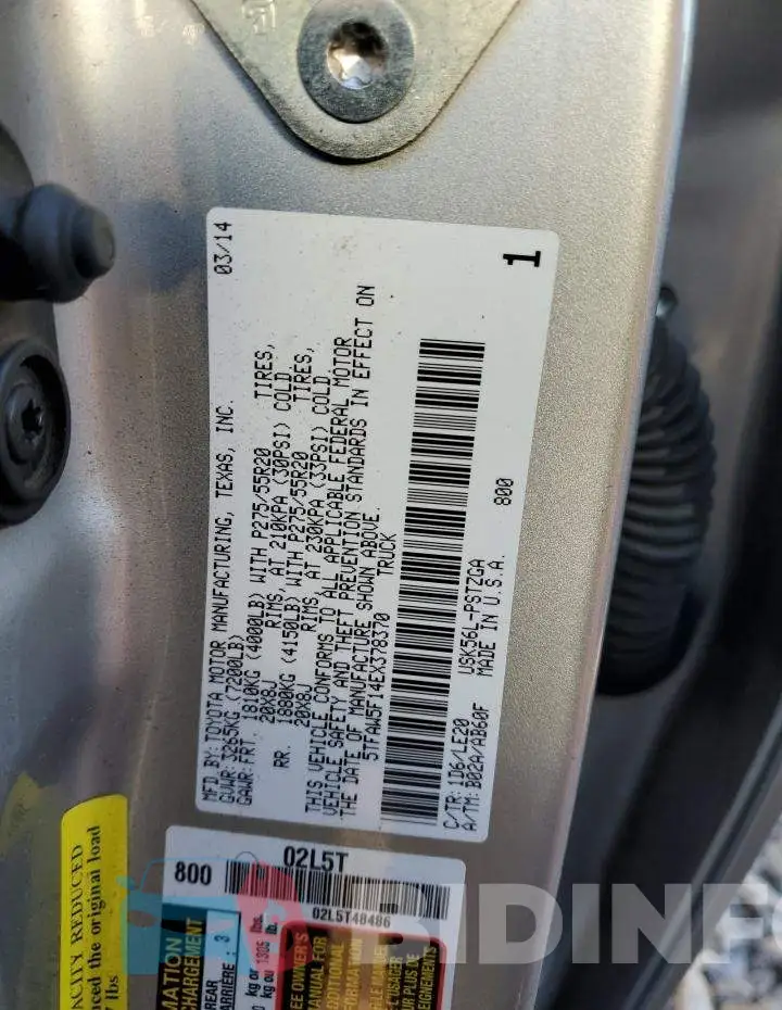 5TFAW5F14EX378370 Photo# 12