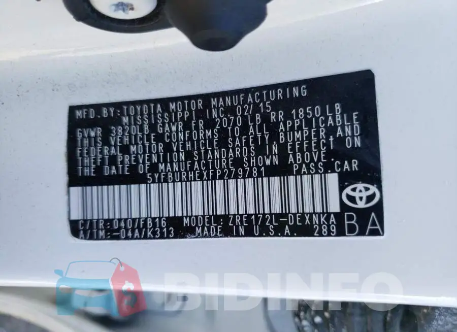 5YFBURHEXFP279781 Photo# 13
