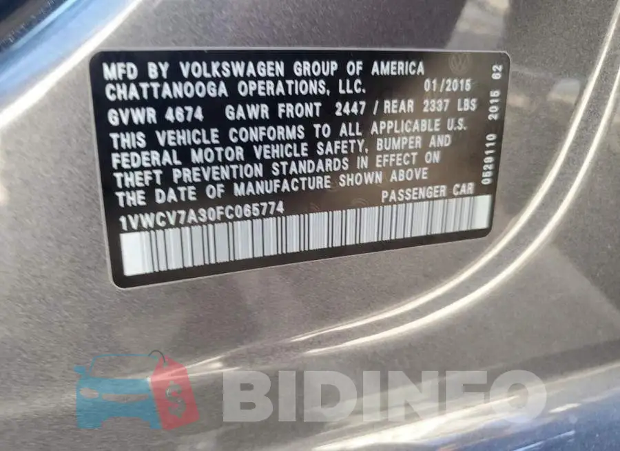 1VWCV7A30FC065774 Photo# 12