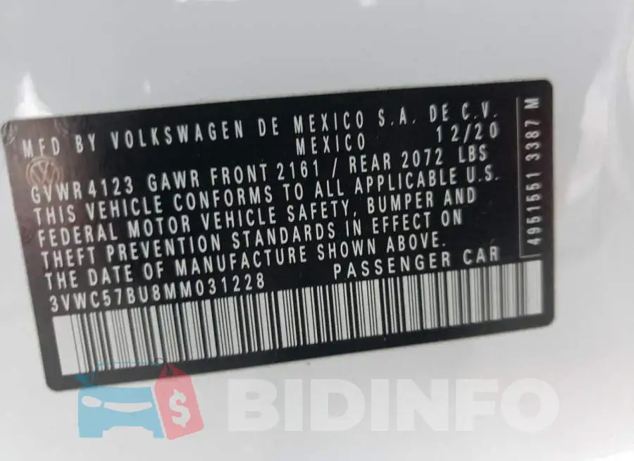 3VWC57BU8MM031228 Photo# 12