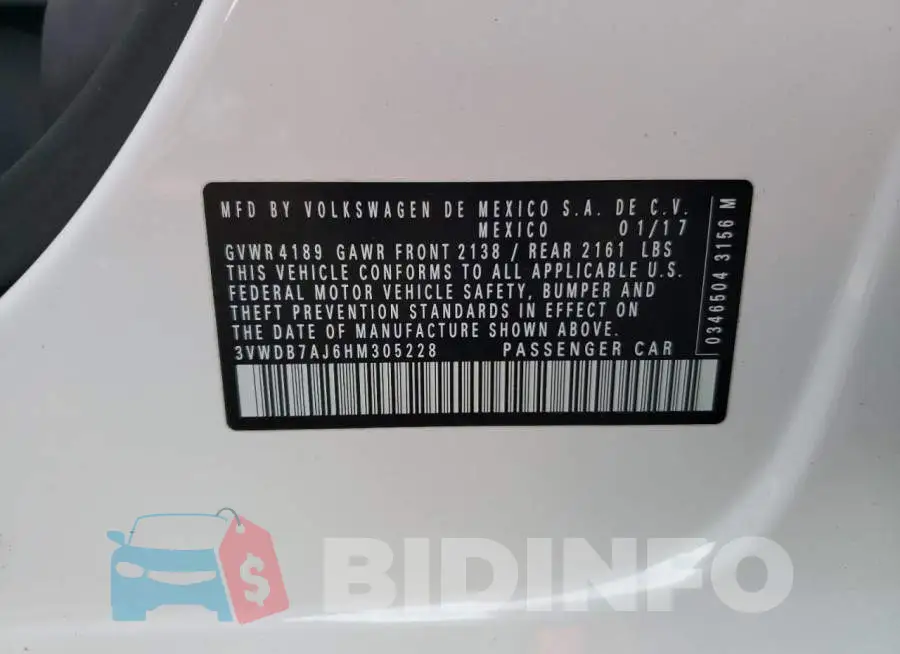 3VWDB7AJ6HM305228 Photo# 12