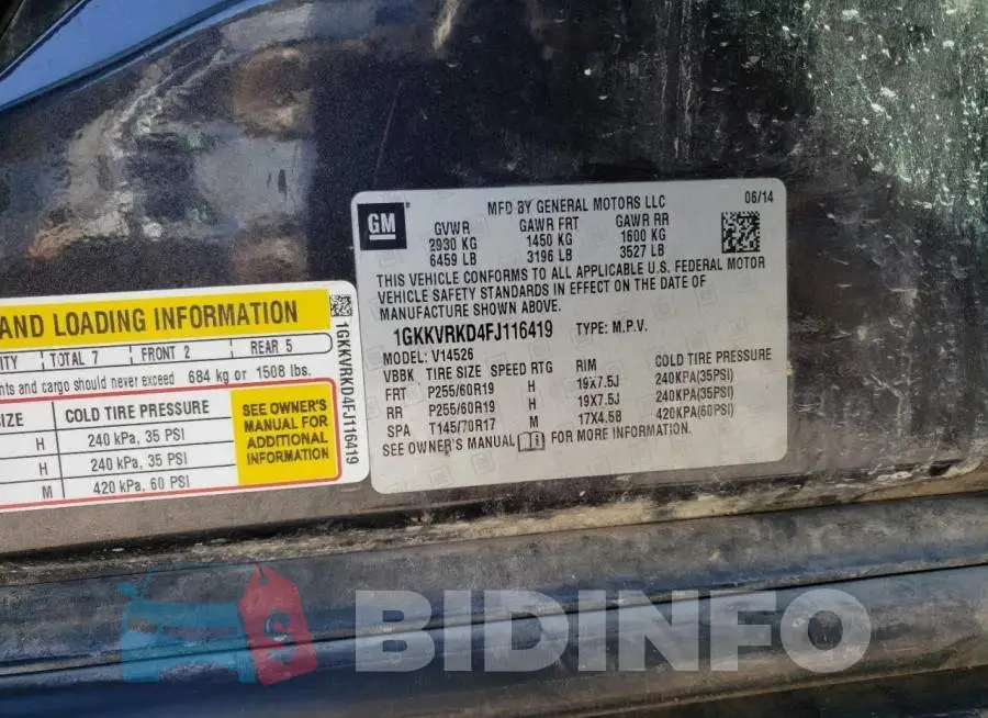 1GKKVRKD4FJ116419 Photo# 13