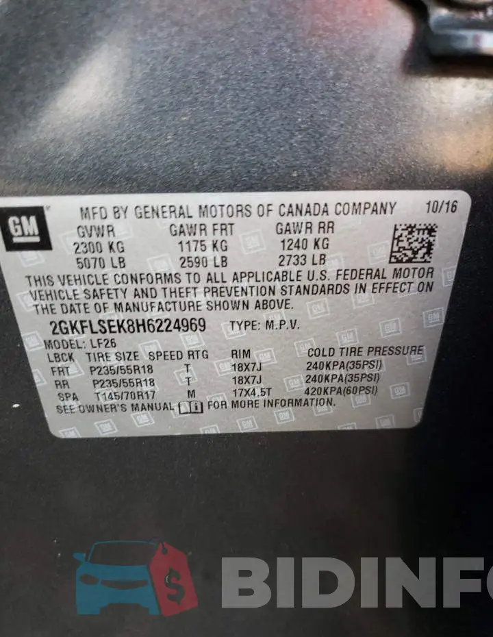 2GKFLSEK8H6224969 Photo# 12