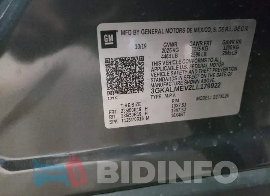3GKALMEV2LL179922 Photo# 12