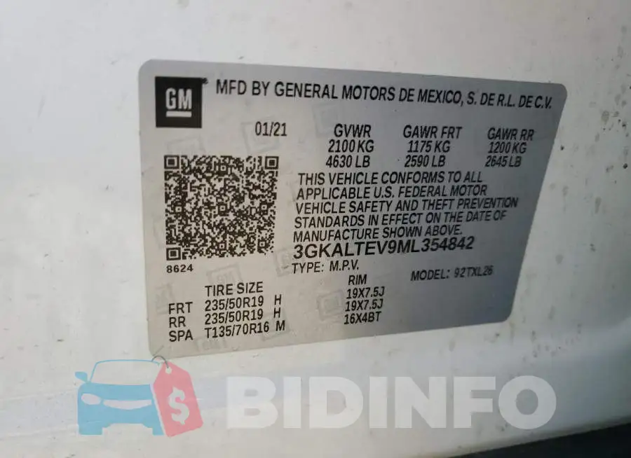 3GKALTEV9ML354842 Photo# 13