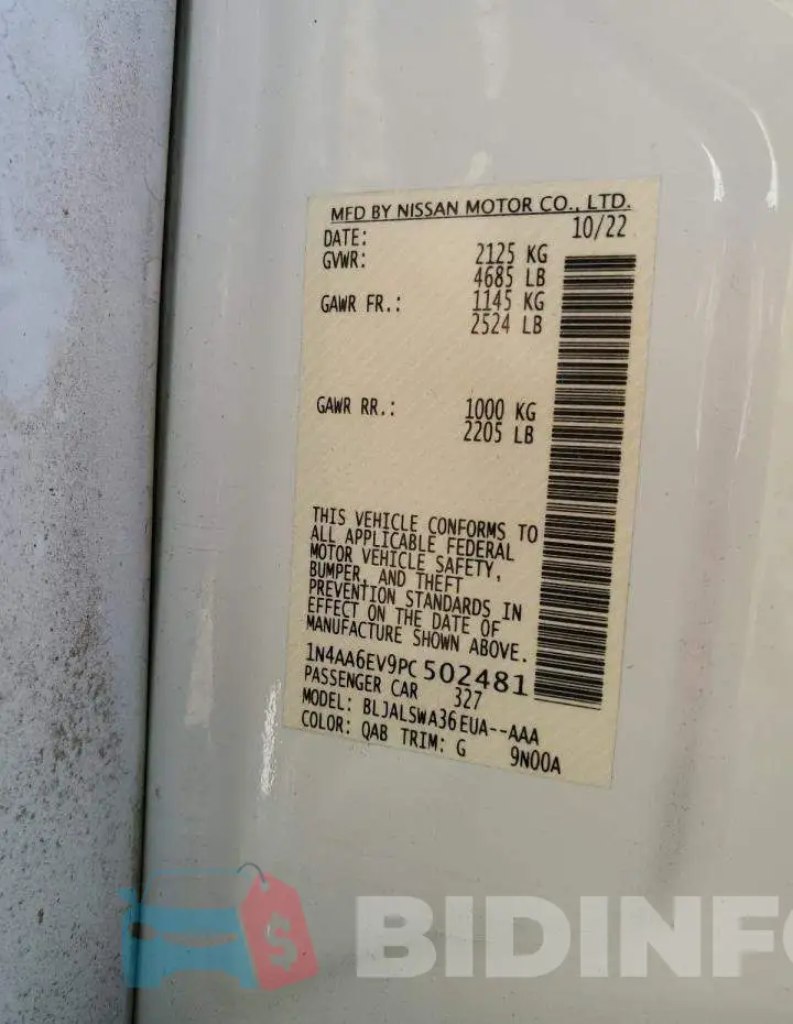 1N4AA6EV9PC502481 Photo# 13