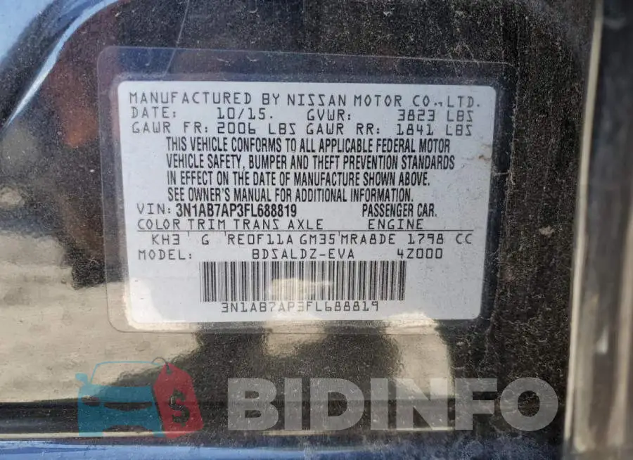 3N1AB7AP3FL688819 Photo# 12
