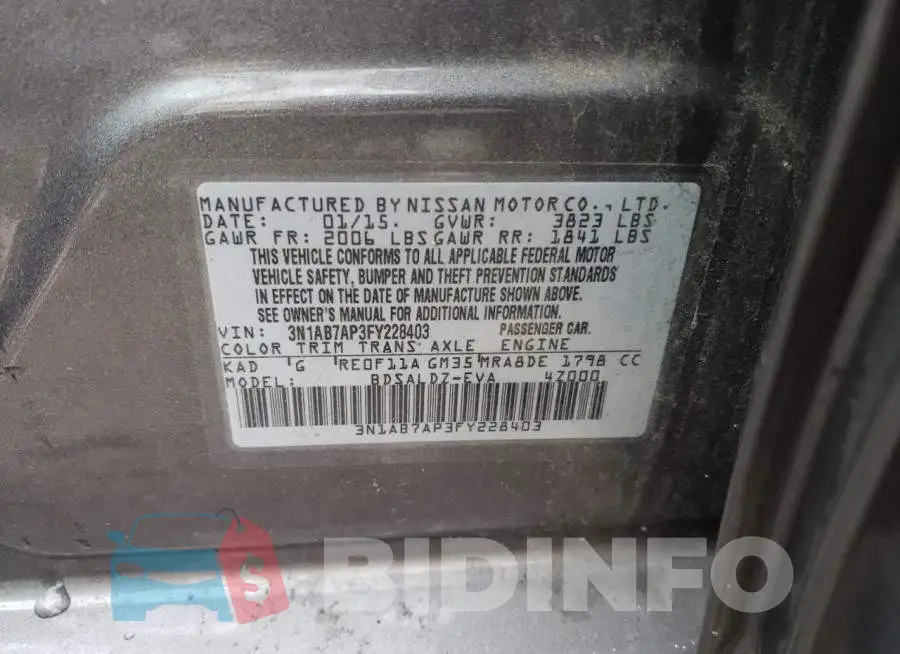3N1AB7AP3FY228403 Photo# 12