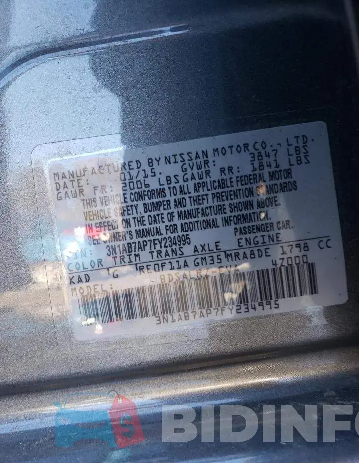 3N1AB7AP7FY234995 Photo# 12