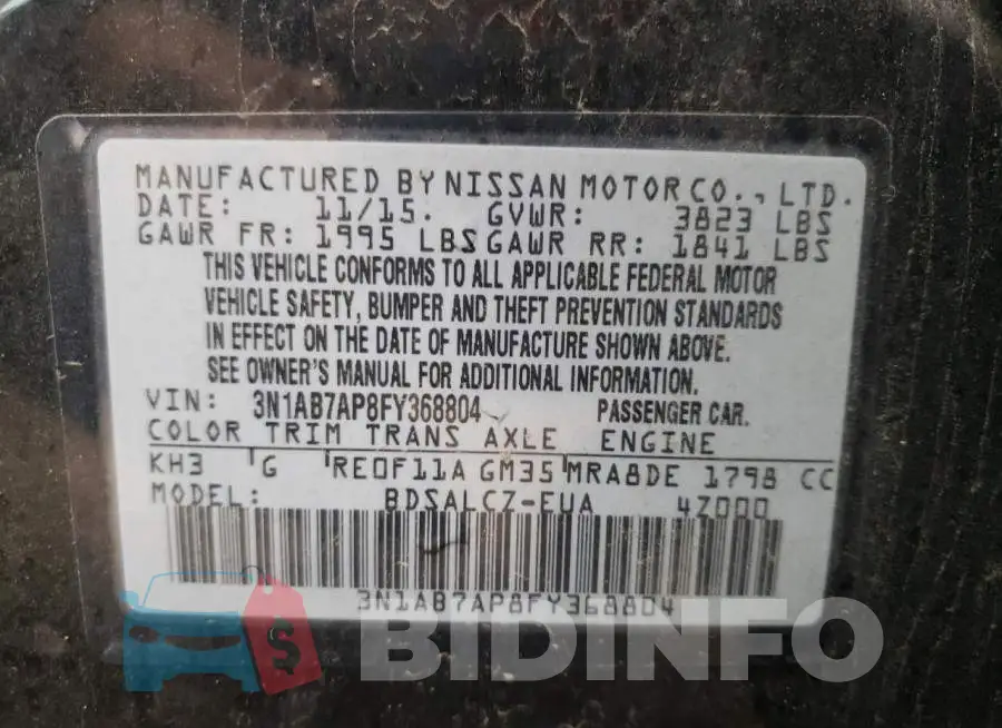 3N1AB7AP8FY368804 Photo# 12