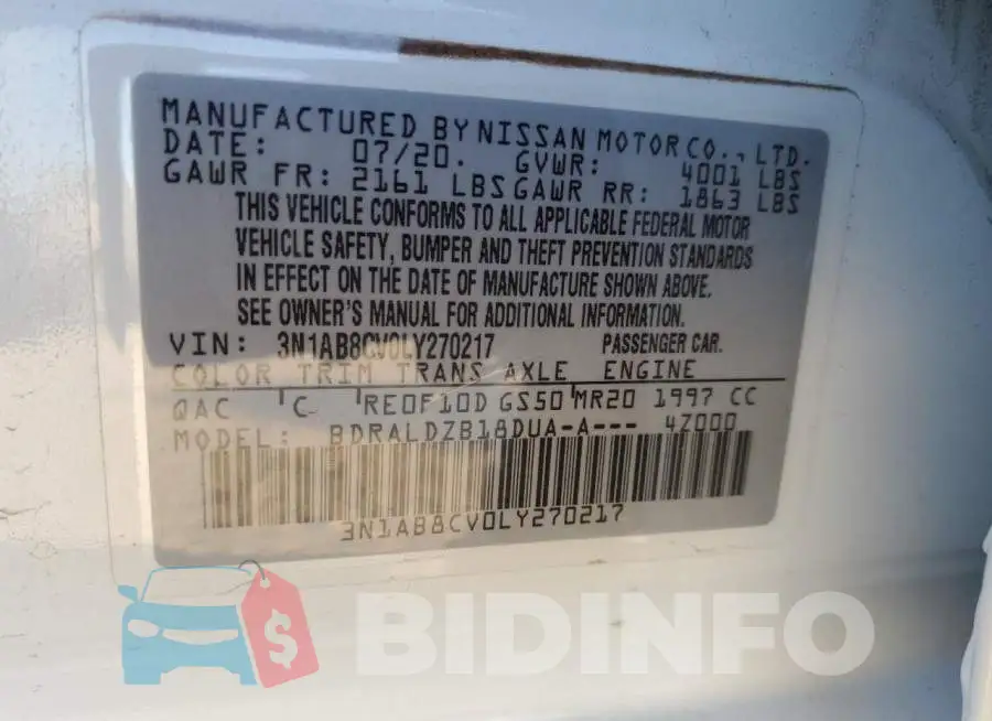 3N1AB8CV0LY270217 Photo# 12