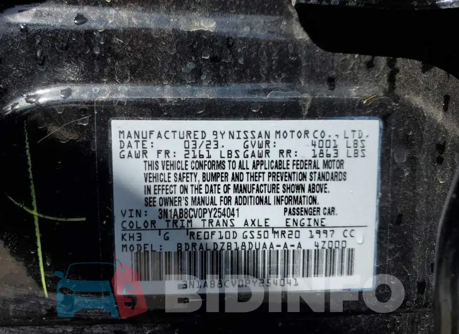 3N1AB8CV0PY254041 Photo# 12