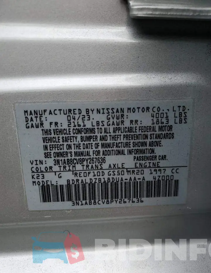 3N1AB8CV8PY267636 Photo# 13