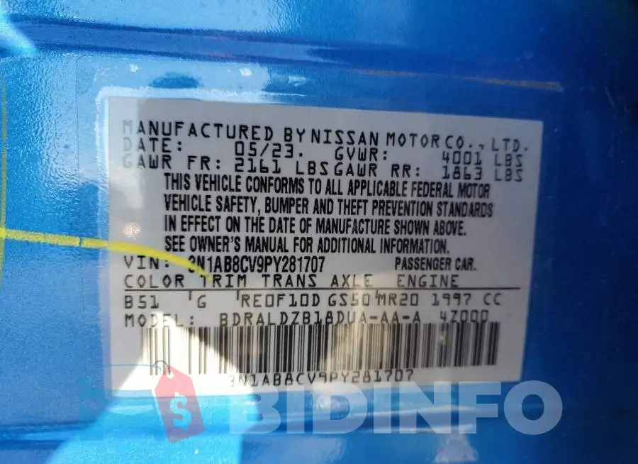 3N1AB8CV9PY281707 Photo# 13